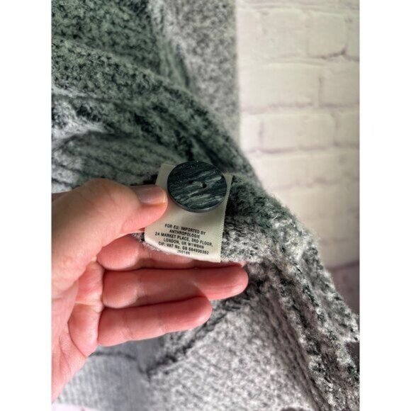 Anthropologie Angel Of The North Wool Cabled Boucle Sweater M Gray - Picture 12 of 15